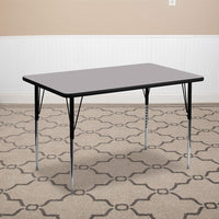 Flash Furniture Wren 30''W x 48''L Rectangular Grey Thermal Laminate Activity Table - $95