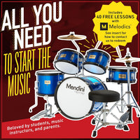 Mendini by Cecilio Kids Drum Set 5 Piece - Full 16in Youth Drumset - Red - $140