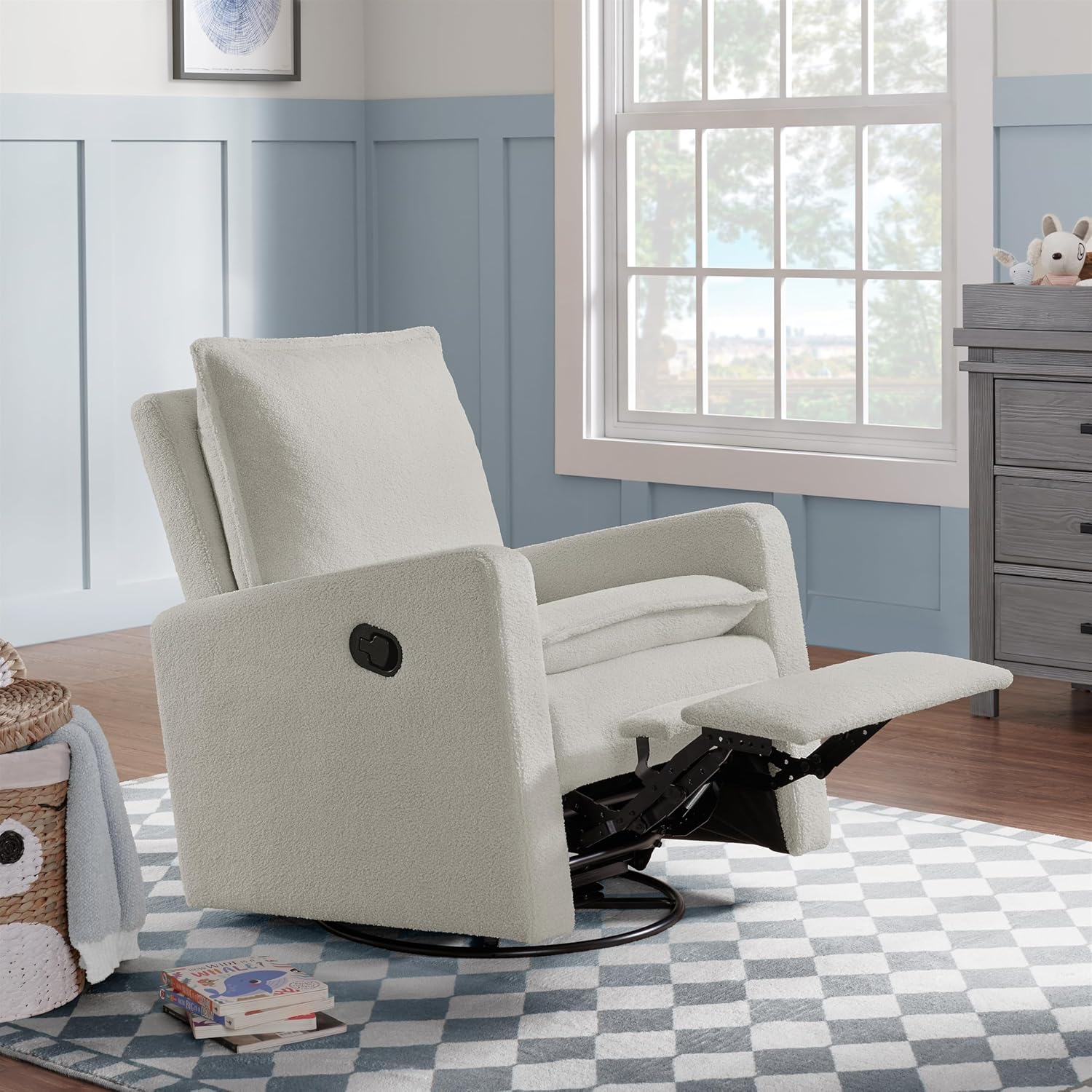 Oxford Baby Uptown Upholstered Swivel Glider and Recliner Nursery Chair - $230