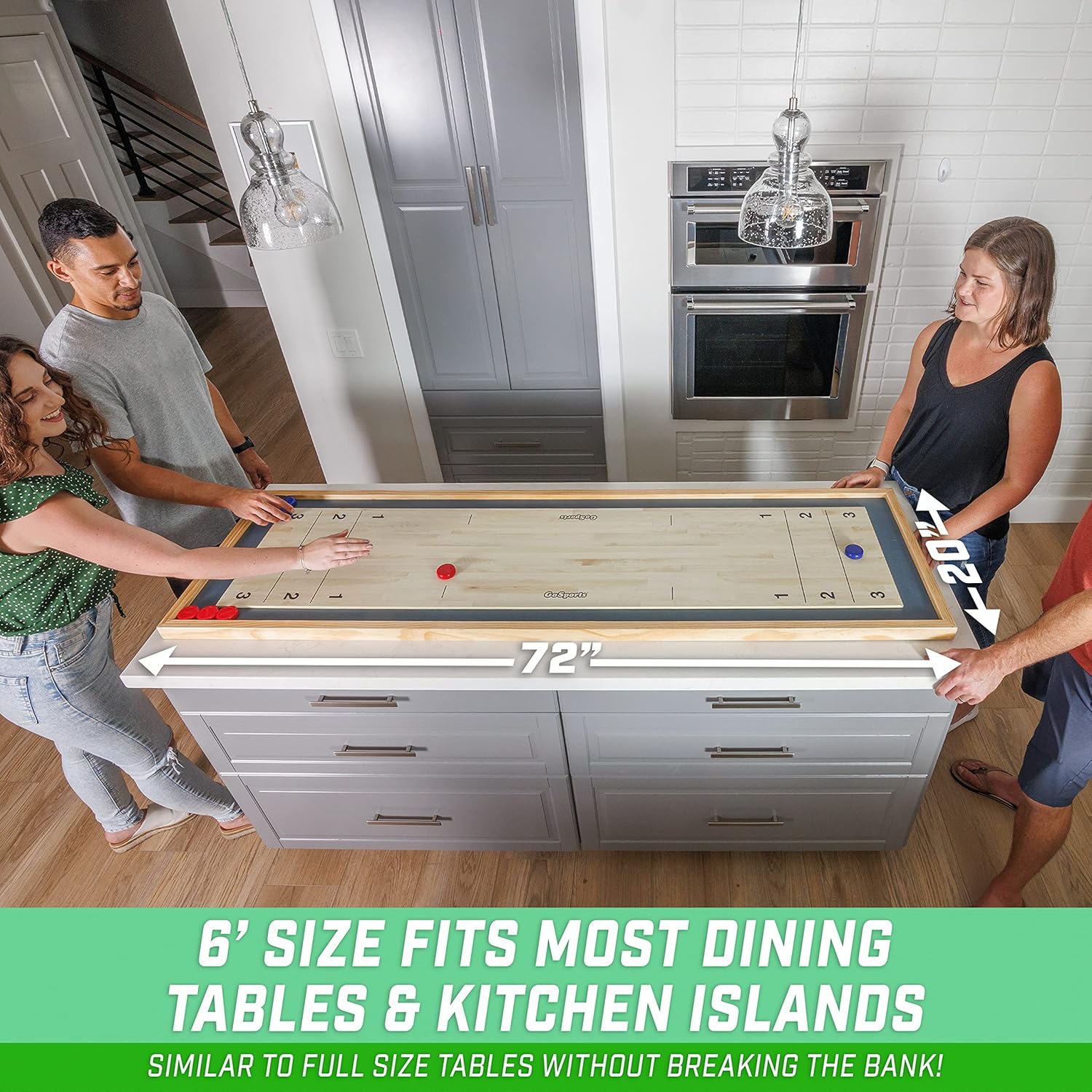 GoSports Shuffleboard and Curling 2 in 1 Board Games - Classic Tabletop - $90