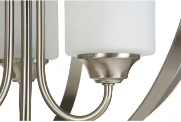 Findlay 3-Light Brushed Nickel Chandelier with Etched White Glass Shades - $100