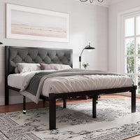 Feonase Queen Size Metal Bed Frame, Heavy-Duty Platform - $65