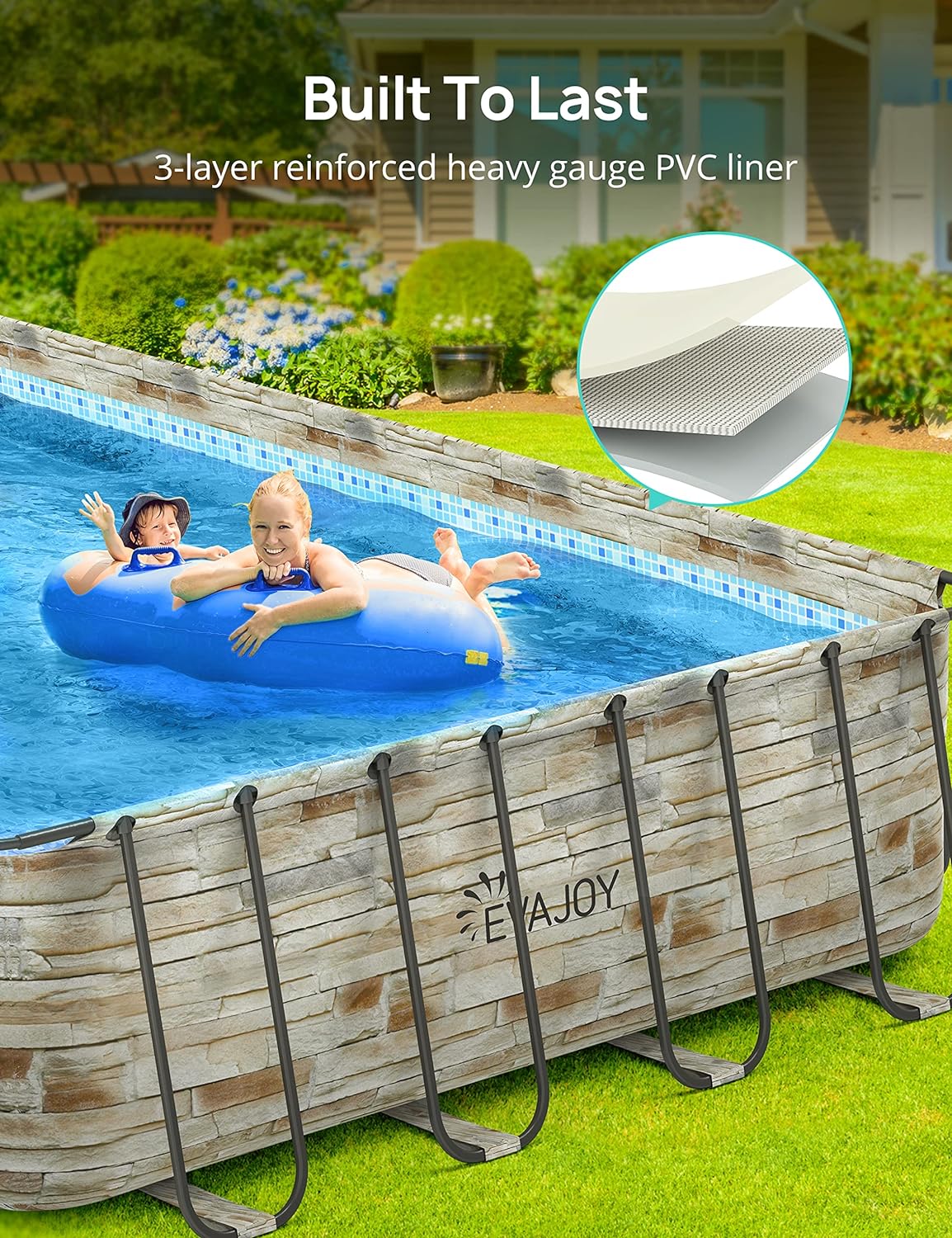 EVAJOY 32ft x 16ft x 52in Metal Frame Swimming Pool Set - $1,400