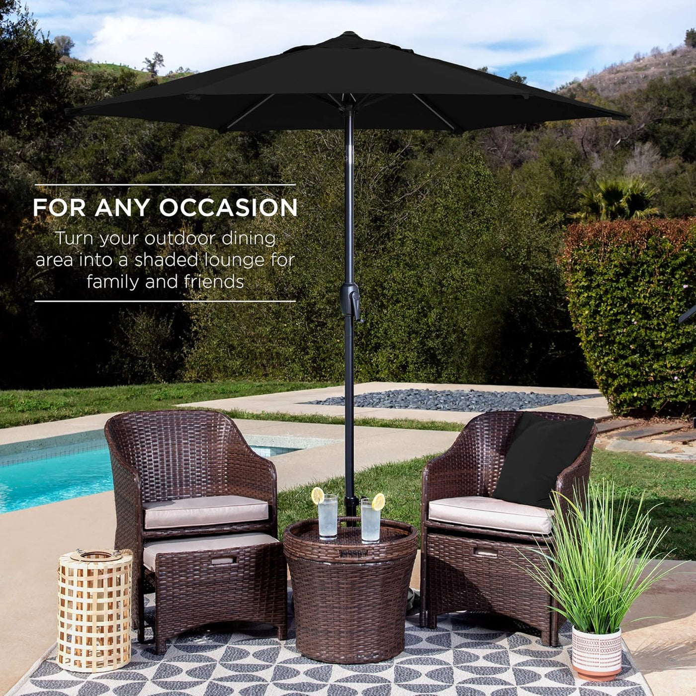 Best Choice Products 7.5ft Heavy-Duty Round Outdoor Market Table Patio Umbrella - $30