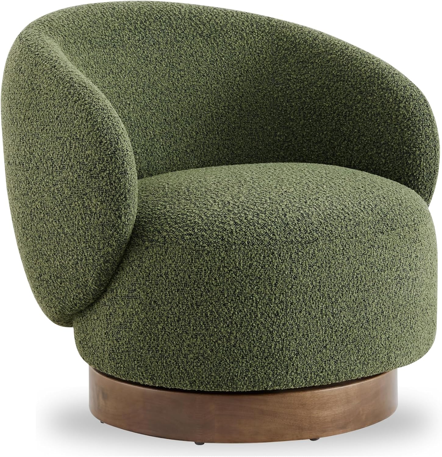 Swivel Accent Chair Round Barrel Armchair Upholstered Performance Fabric - $200