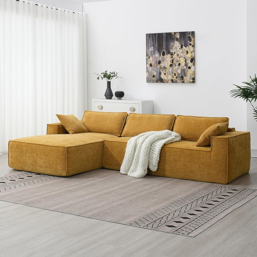 Modern L-Shaped Convertible Sectional Sofa, Modular Couch Set (Out of box) - $460