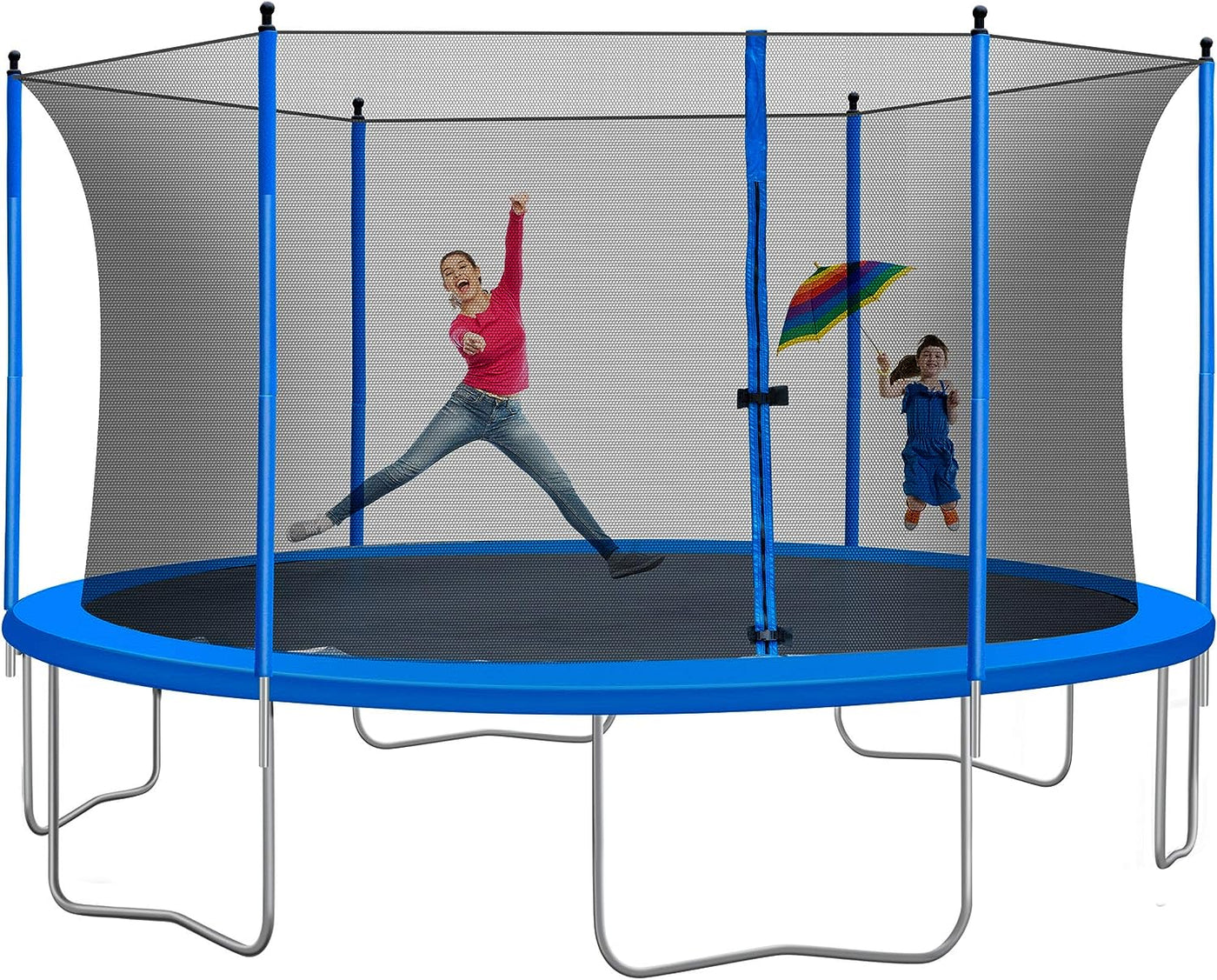 steelway 1500 LBS 16FT Trampoline with Safety Enclosure Net - $260