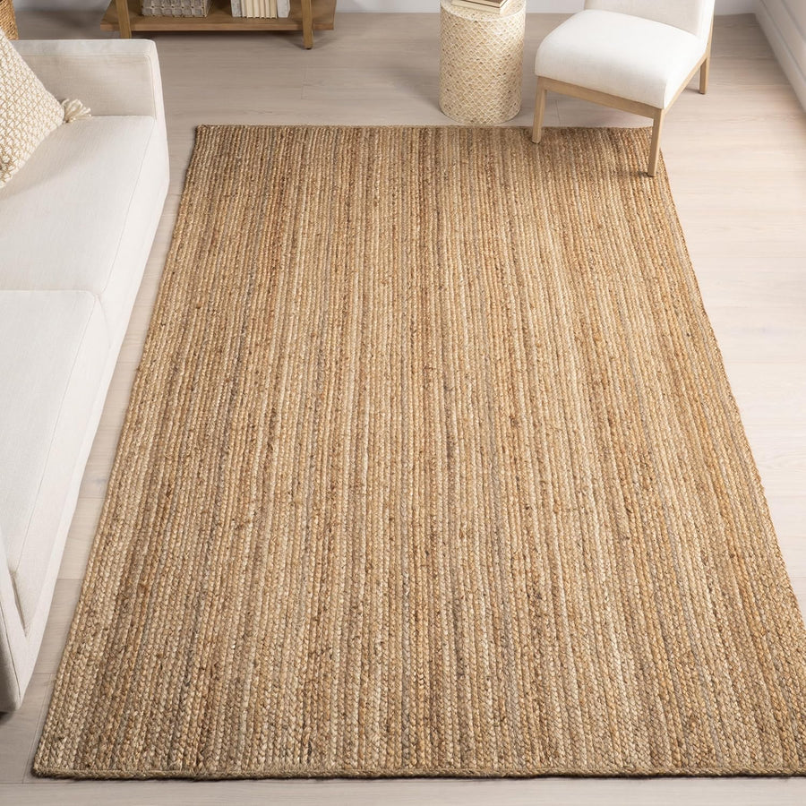 nuLOOM 8x10 Rigo Jute Hand Woven Area Rug, Natural, Natural Fiber - $105