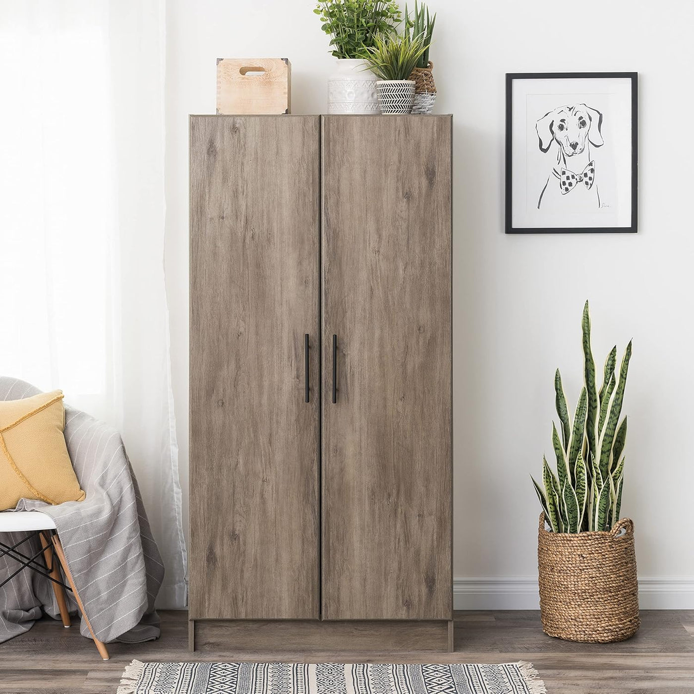 Prepac Elite 32" Storage Cabinet Closet, Gray Storage Cabinet, Linen Cabinet - $125