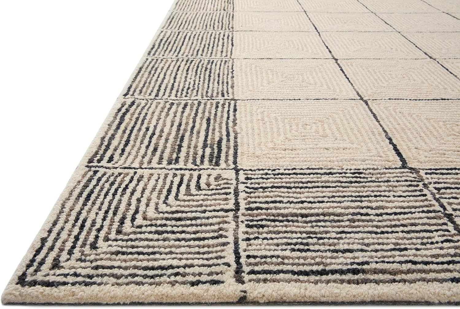 Loloi Chris Loves Julia x Francis Cream/Black 7'-9" x 9'-9" Area Rug - $230