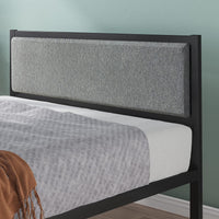 ZINUS Korey Metal Platform Bed Frame with Upholstered Headboard, King - $60