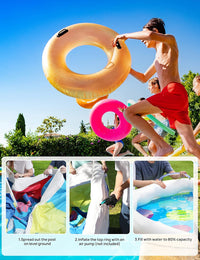 EVAJOY Inflatable Top Ring Swimming Pools 18ft*48in Round Pool Include Filter Pump - $190