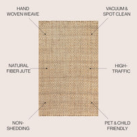 JONATHAN Y Hand Woven Boucle Chunky Jute Indoor Area-Rug, 8 X 10, Natural Color - $125