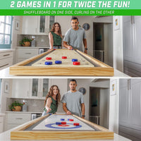 GoSports Shuffleboard and Curling 2 in 1 Board Games - Classic Tabletop - $90