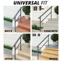 CHR Fence & Rail Hand Rails for Outdoor Steps, 6 Step Stair Railing Kit - $70