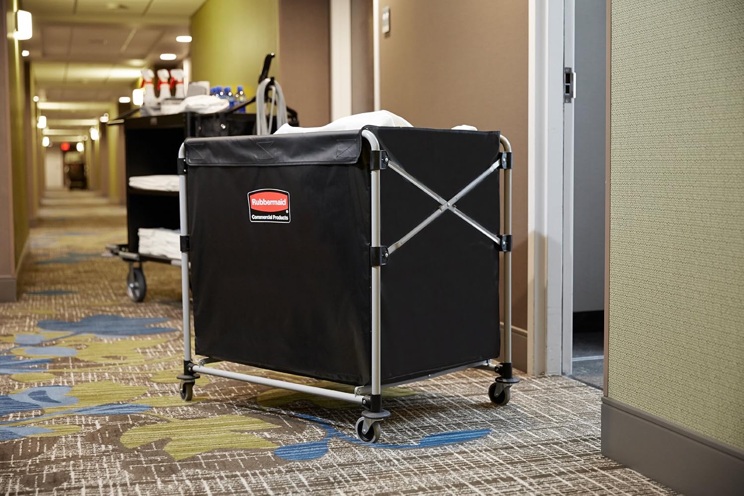 Rubbermaid Commercial Products, Collapsible X Cart, Black, Steel 8 Bushel Bin - $105