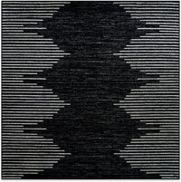 Rugshop Bohemian Stripe Stain Resistant Square Area Rug 6'6" x 6'6" Black - $40