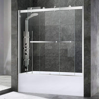 WOODBRIDGE Frameless Bathtub Shower Doors 56-60" Width x 62" Height with 3/8"(10mm) - $405