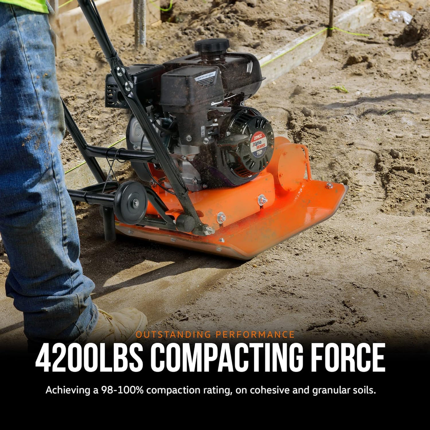 SuperHandy Plate Compactor Rammer 7 HP Gas Engine 4200-Pounds of Force - $365
