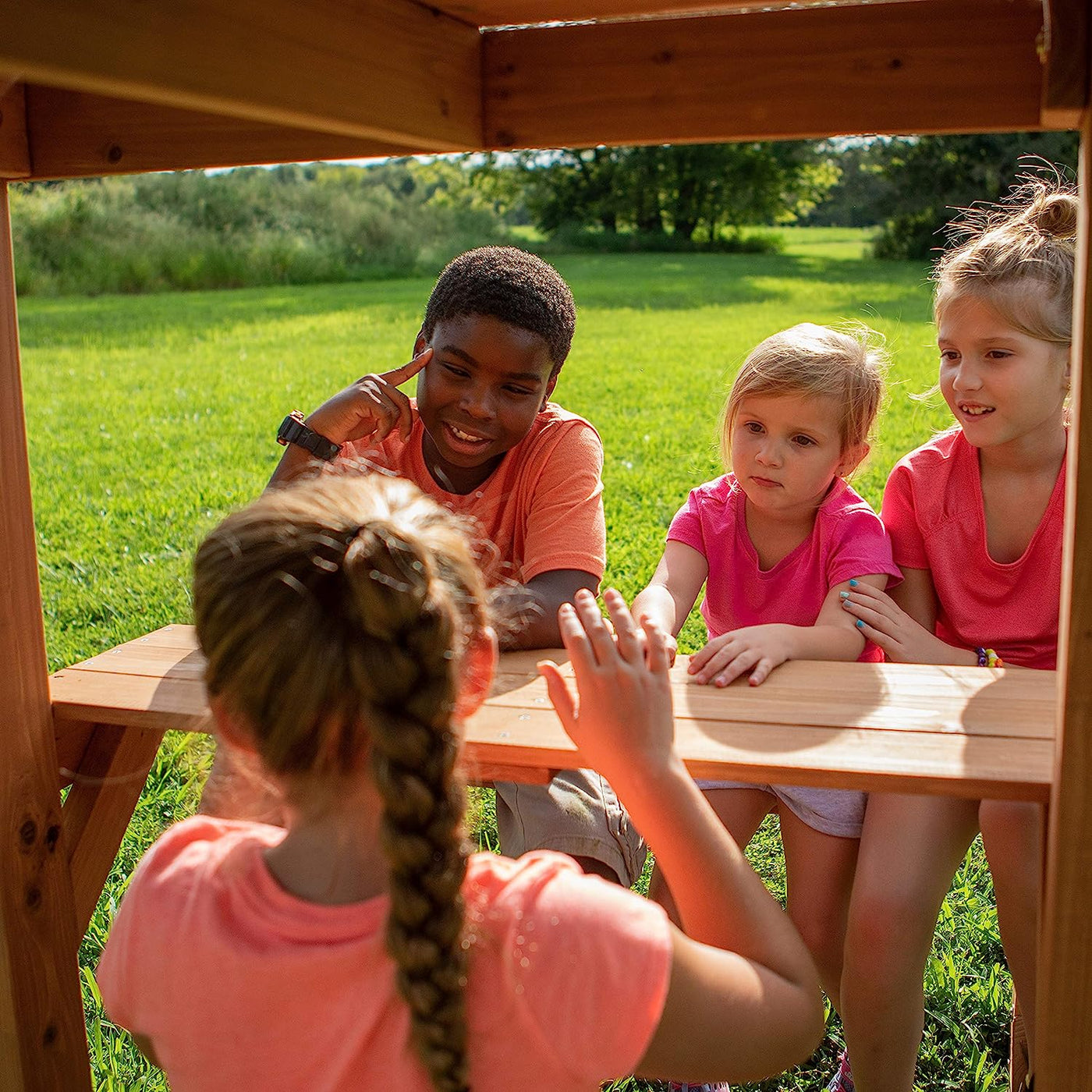 Backyard Discovery Belmont All Cedar Wood Playset Swing Set Green - $450