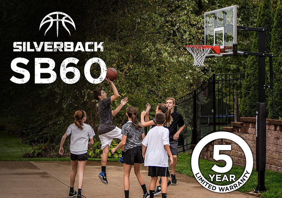 Silverback 54" and 60" In-Ground Basketball Systems with Adjustable-Height - $600