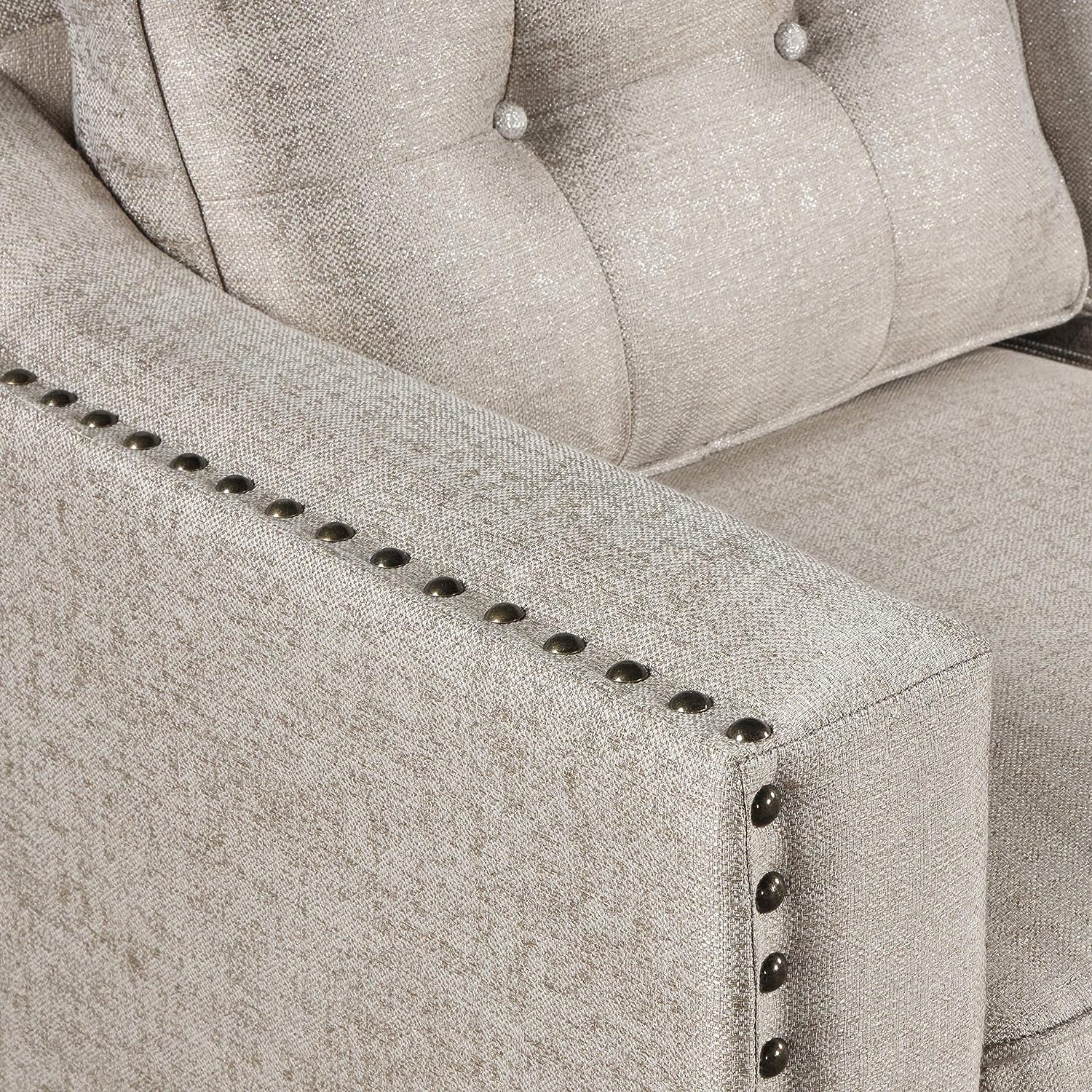 FANYE Living Room Furniture Sofa, Linen Fabric Upholstered Couch (Sofa Only) - $200