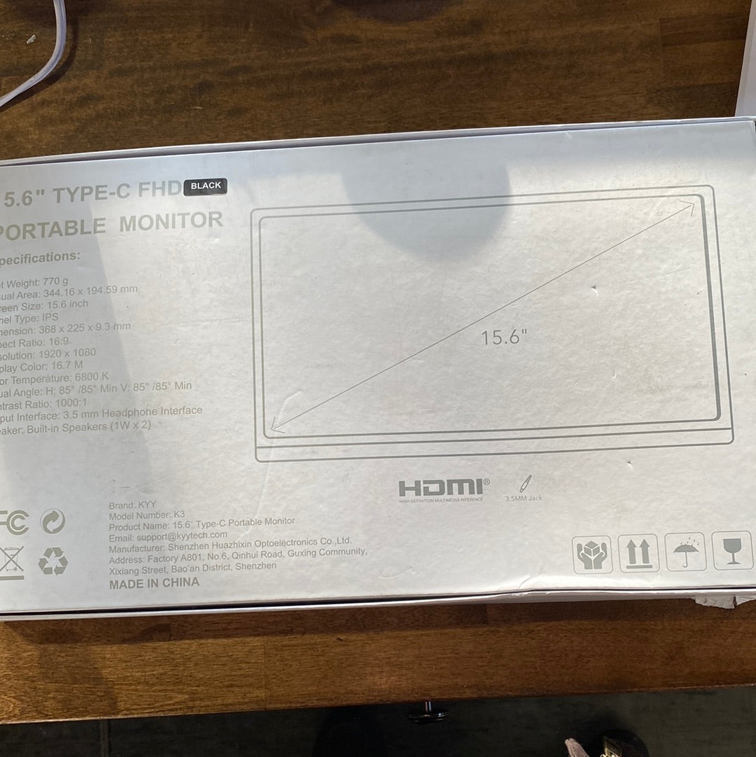 KYY Portable Monitor 15.6inch - $135
