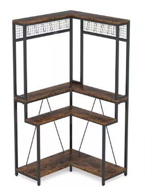 Eileen 67 in. Brown 4-Tier Wood Corner Plant Stand - $85