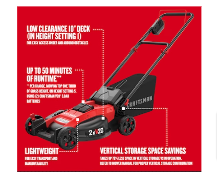 Craftsman v20 hot sale push mower