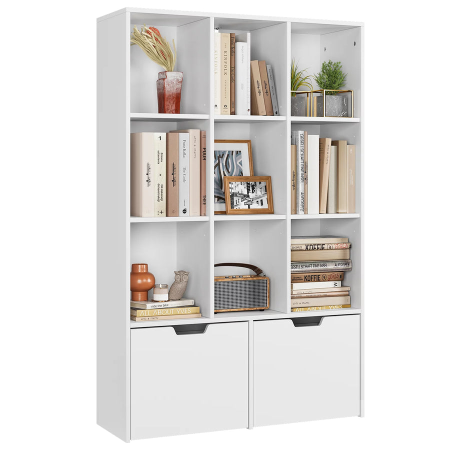 White Bookcase,Cube Book Shelf with Drawers - $120