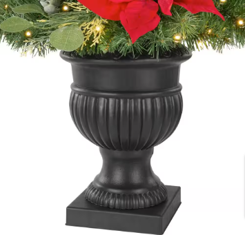 Home Accents Holiday 4.5 ft. Berry Bliss Potted LED Pre-Lit Artificial Christmas Tree - $55