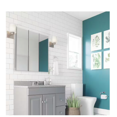 Design House Tri-View Recessed Mount Bathroom Medicine Cabinet  30.4in. x 30.1 in. - $120