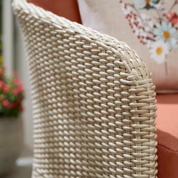 Camden Point Wicker Outdoor Sectional Sienna Orange Cushions No