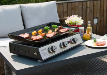 Royal Gourmet 24 in. 3-Burner Portable Table Top Propane Gas Grill Griddle in Black - $60