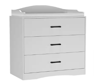 FUFU&GAGA 3-Drawer White Wooden Chest of Drawers Storage Dresser - $65