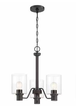 Hampton Bay Castleford 3-Light Satin Bronze Chandelier - $40