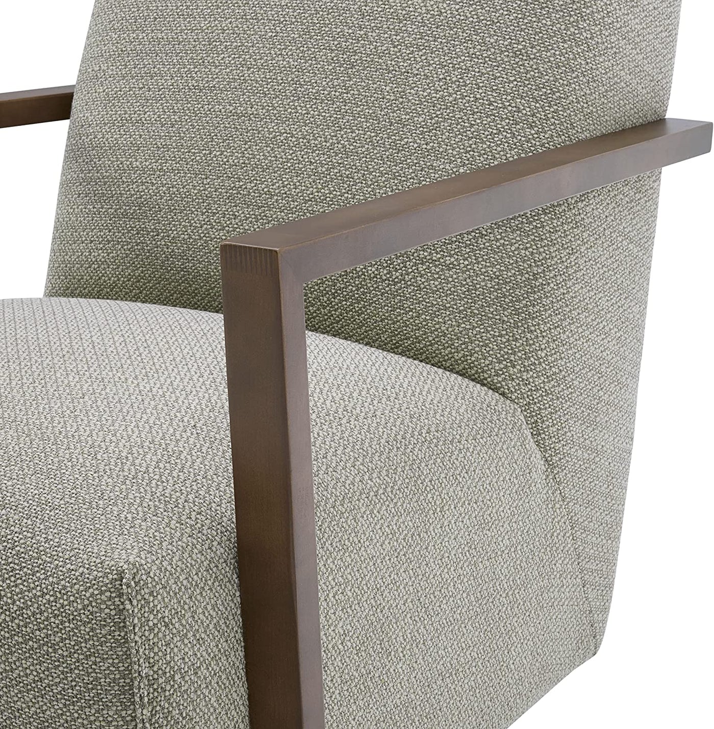 Rivet Contemporary Upholstered Glider Accent Chair, 30.3"W, Pumice - $375