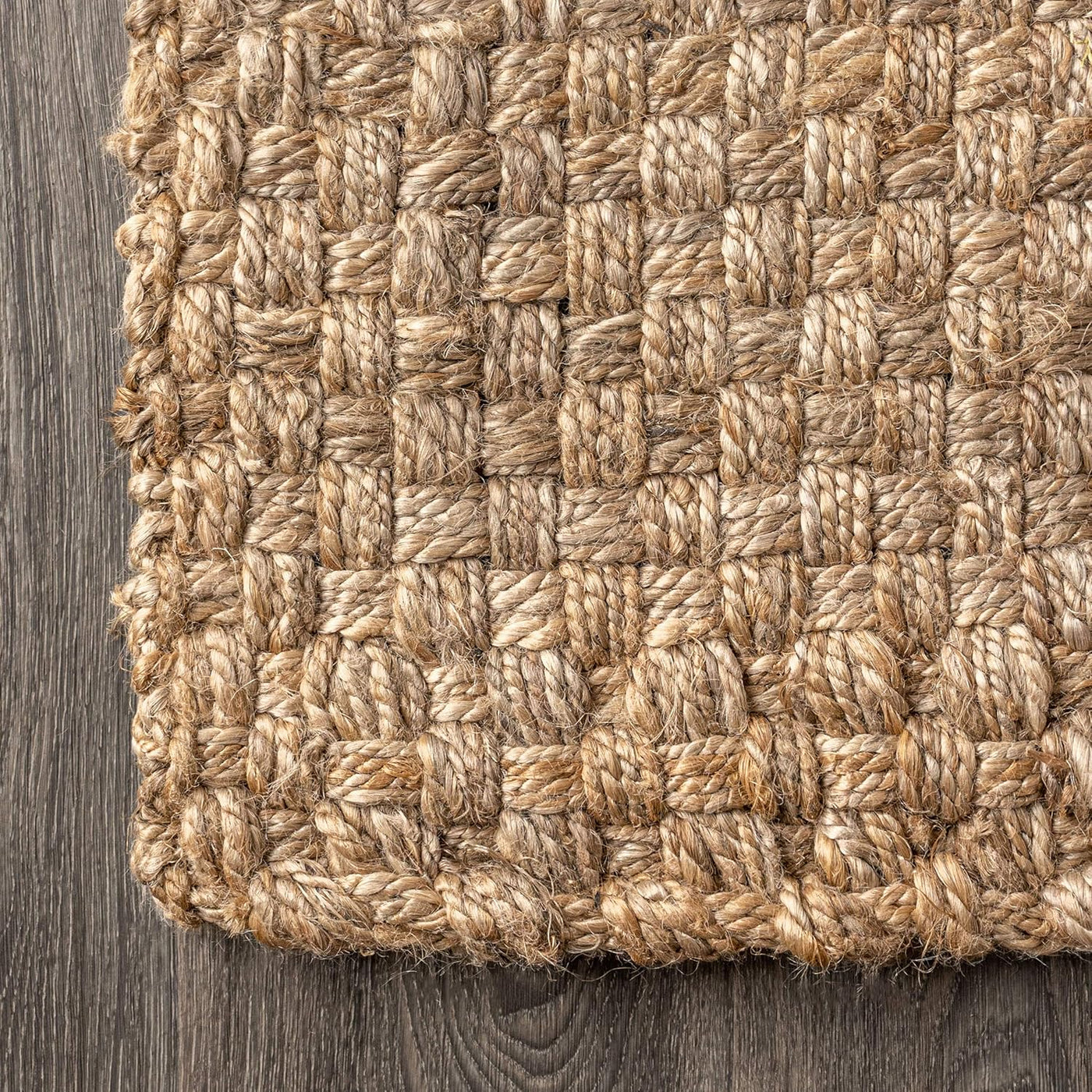 JONATHAN Y Hand Woven Boucle Chunky Jute Indoor Area-Rug, 8 X 10, Natural Color - $125