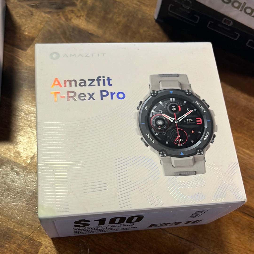 Amazfit - T-Rex Pro Smartwatch Polycarbonate 33mm - Desert Gray - $100