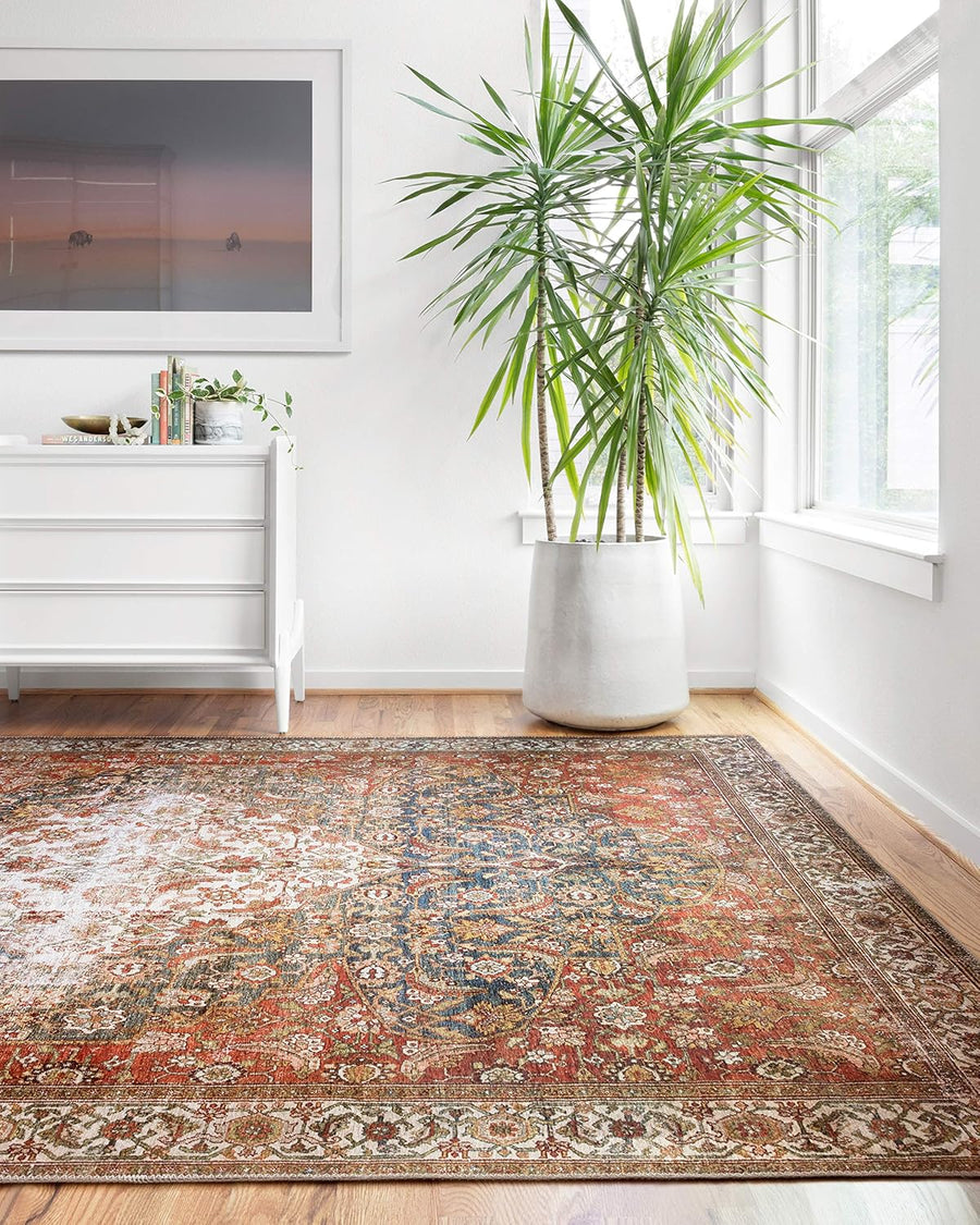 Loloi LAYLA Collection, LAY-05, Ocean/Multi, 7'-6" x 9'-6", 13" Thick, Area Rug - $80