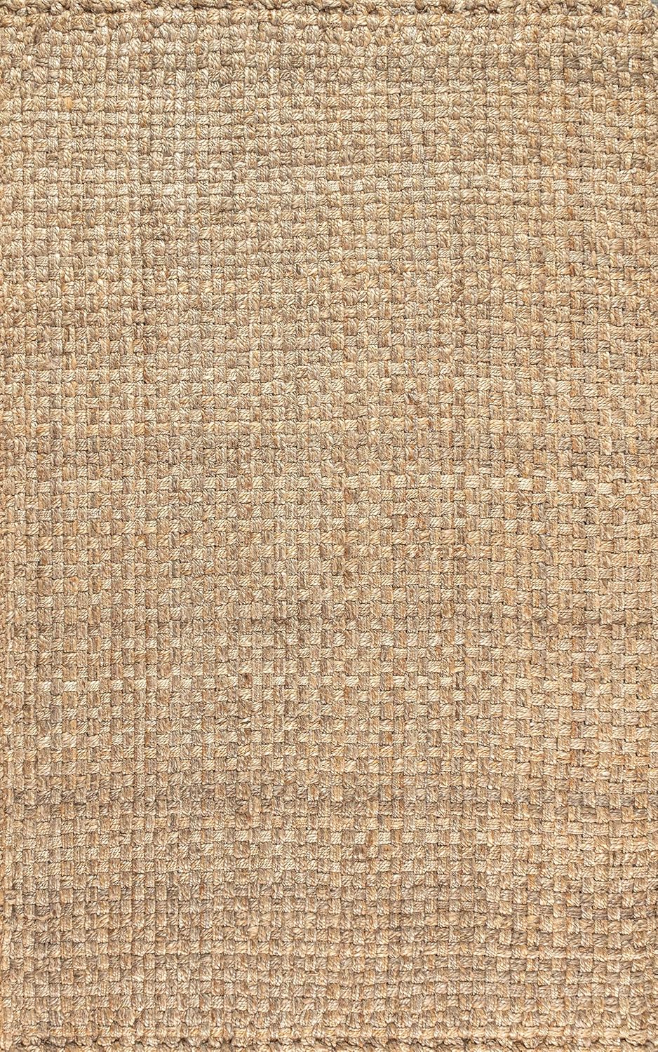 JONATHAN Y Hand Woven Boucle Chunky Jute Indoor Area-Rug, 8 X 10, Natural Color - $125