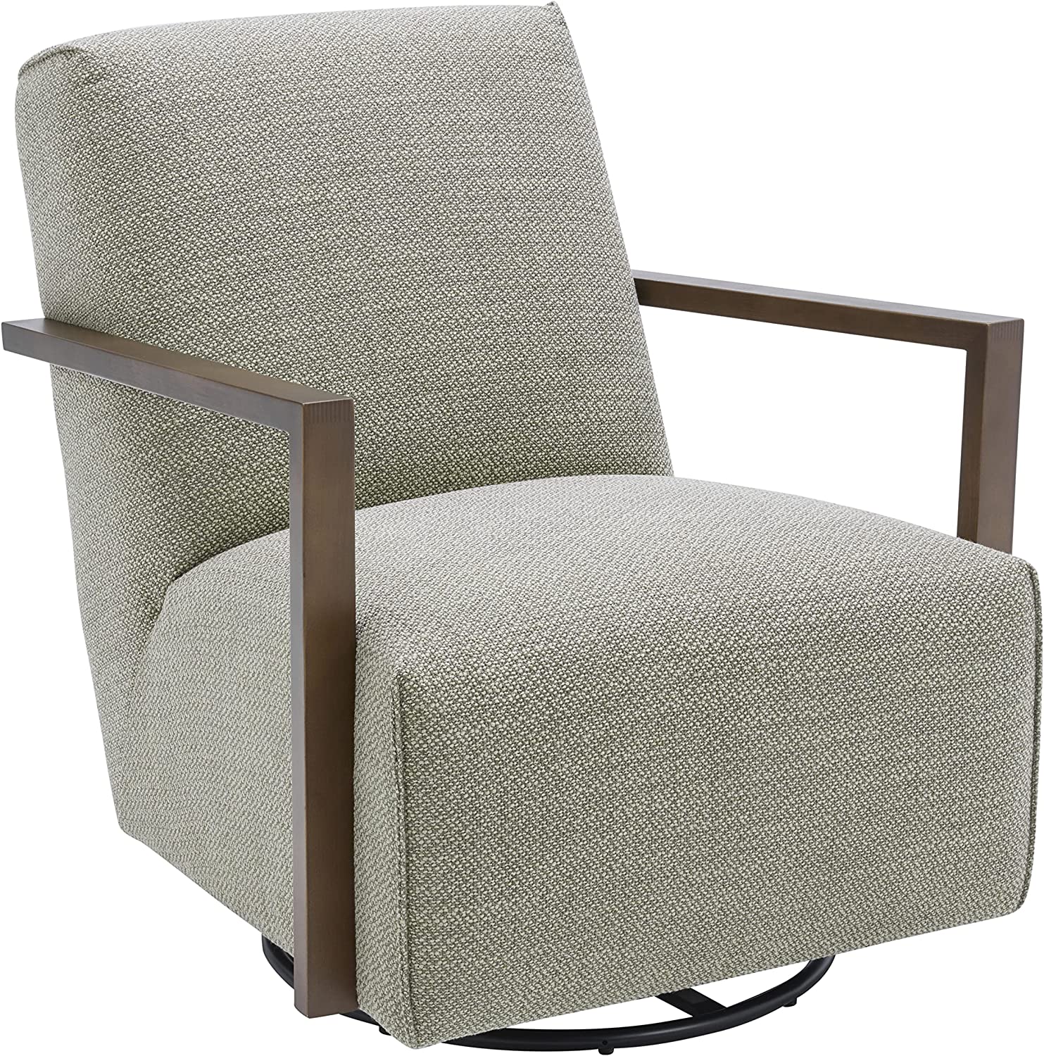 Rivet Contemporary Upholstered Glider Accent Chair, 30.3"W, Pumice - $375