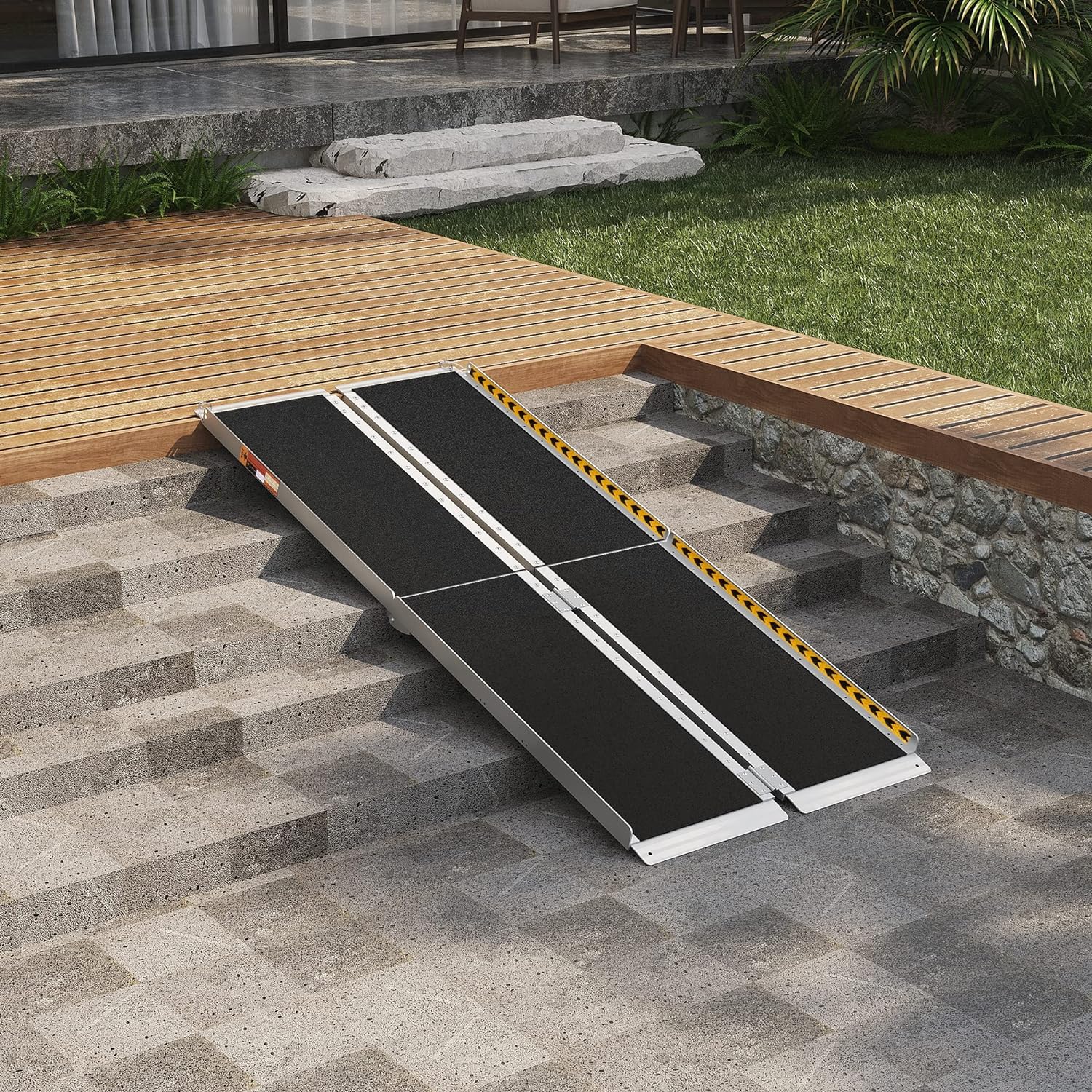 ORFORD Non Skid Wheelchair Ramp 6FT, Threshold Ramp with Slip-Resistant Surface - $140