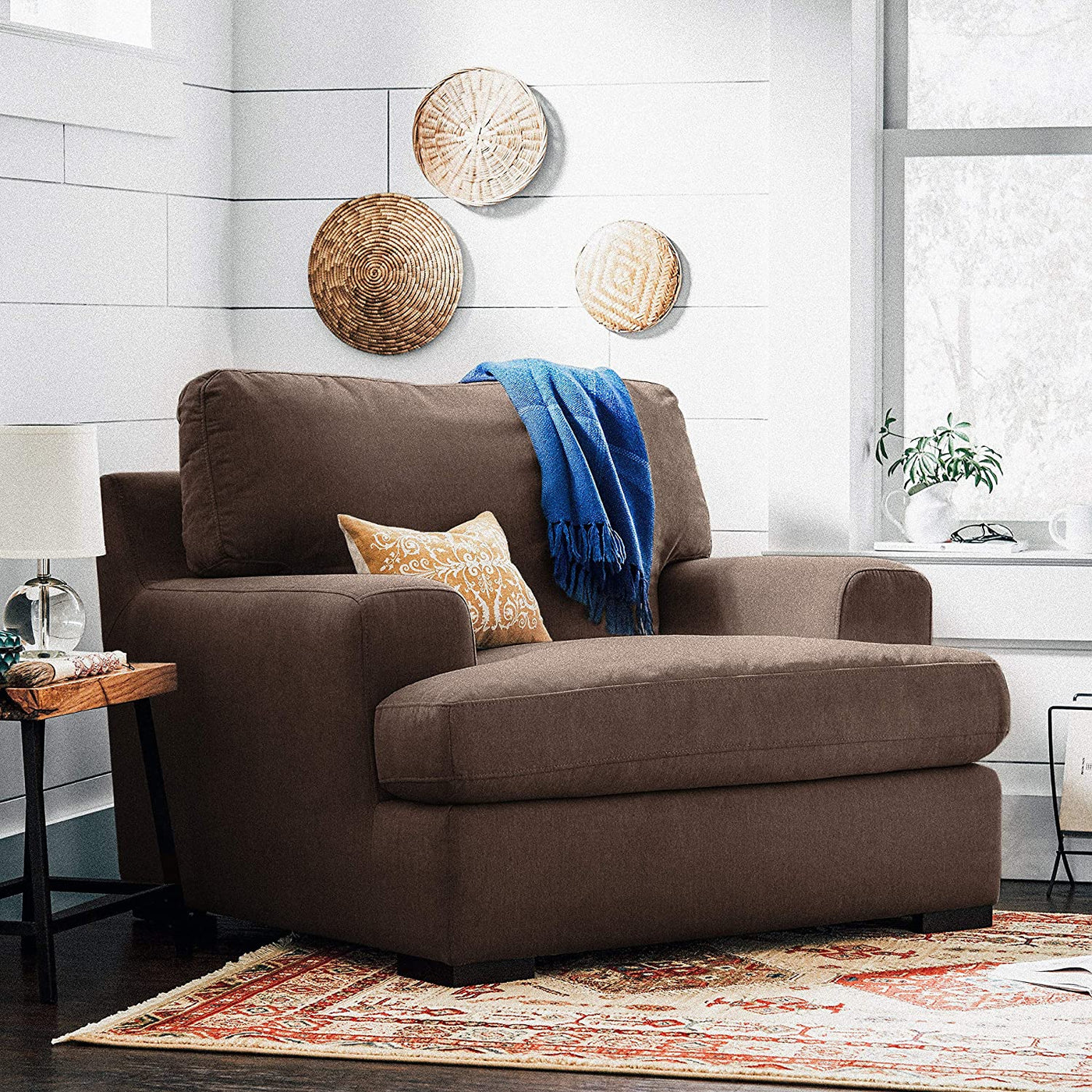 Stone & Beam Lauren Down-Filled Oversized Armchair, 46"W, Chocolate - $350