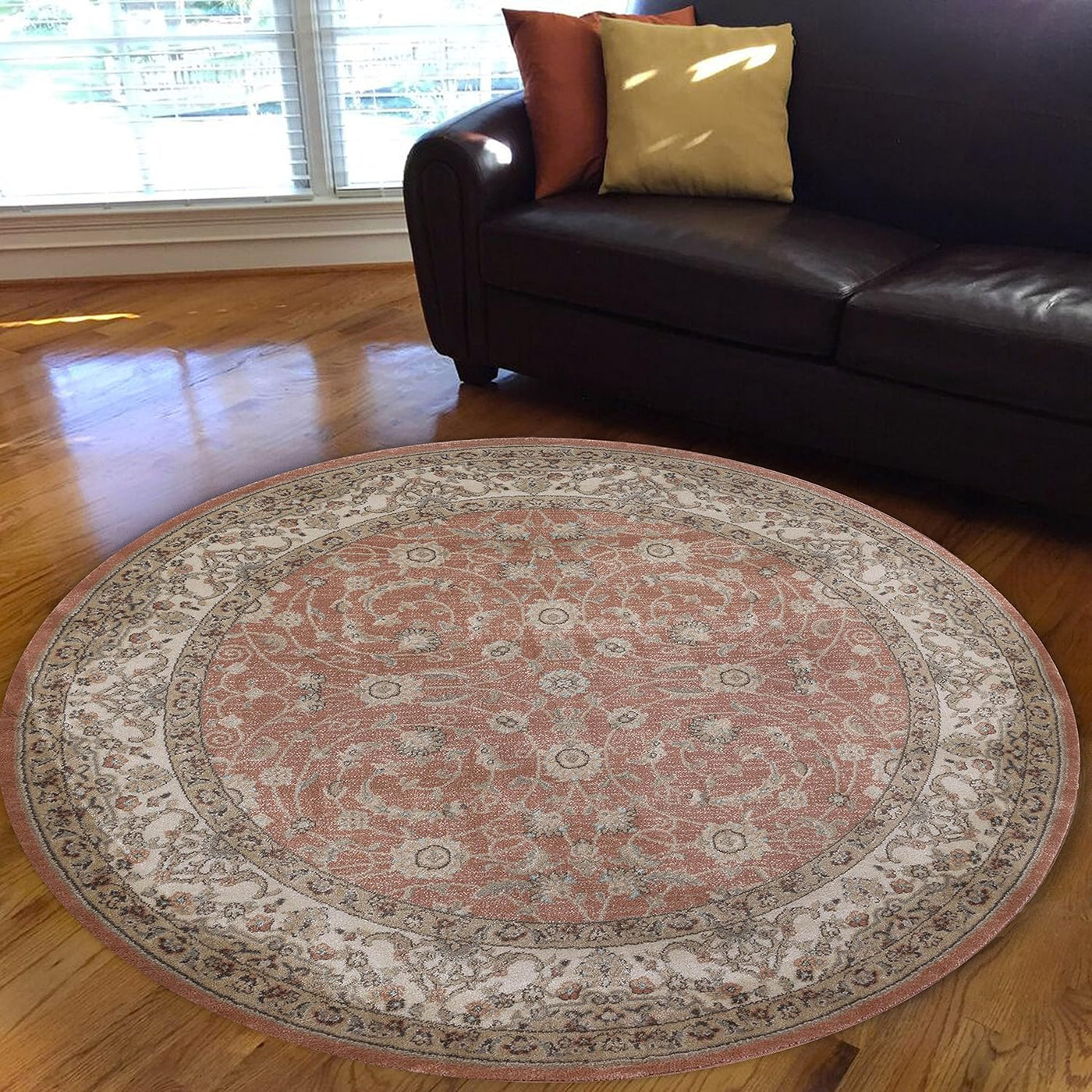 3810 Garda Area Rug, 5'3 Round, Terracotta - $80