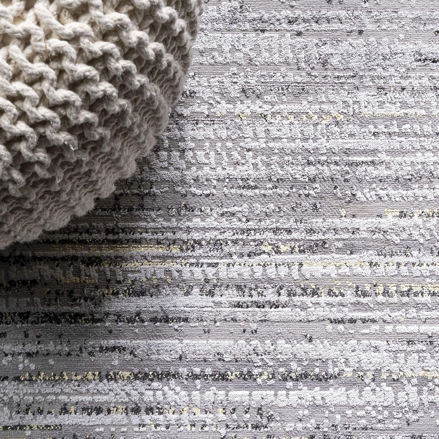 JONATHAN Y SOR200A-5 Loom Modern Strie' Indoor Area-Rug, 5 x 8 ft, Gray/Black - $45