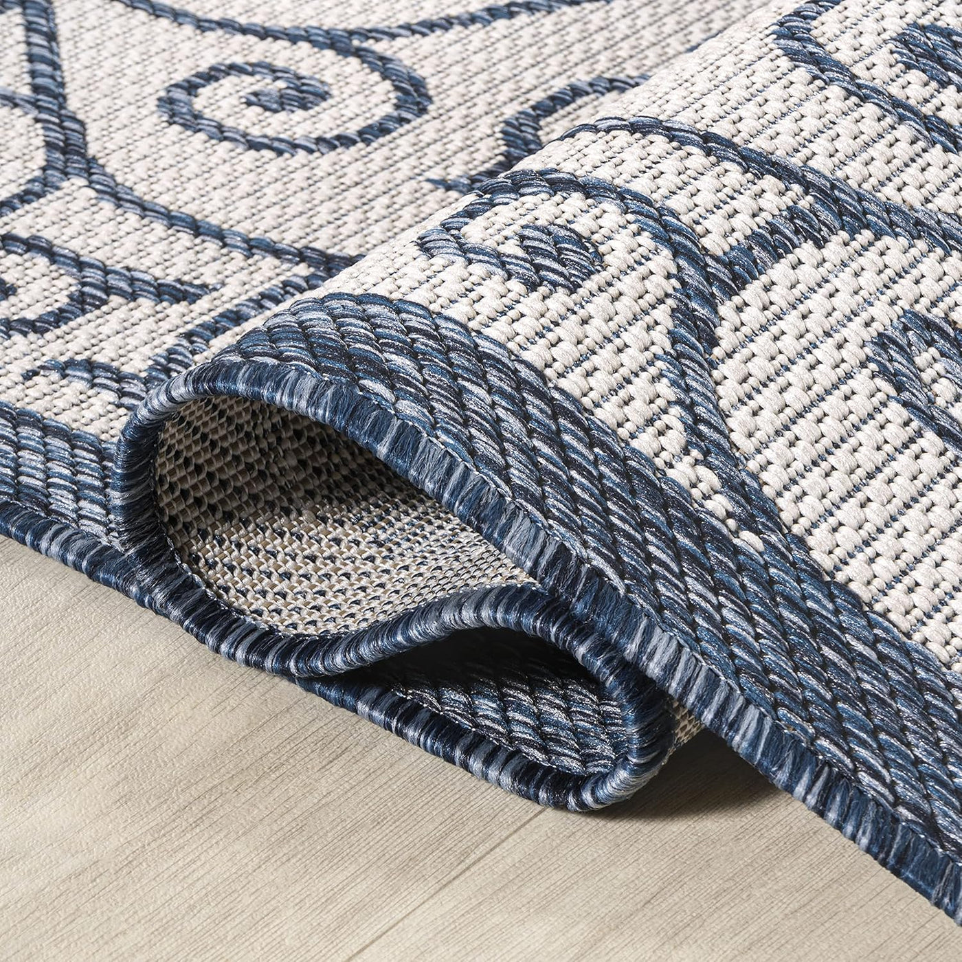 JONATHAN Y SMB107F-5 Madrid Vintage Filigree Textured Weave Indoor Outdoor Area Rug, 5x8’ - $30