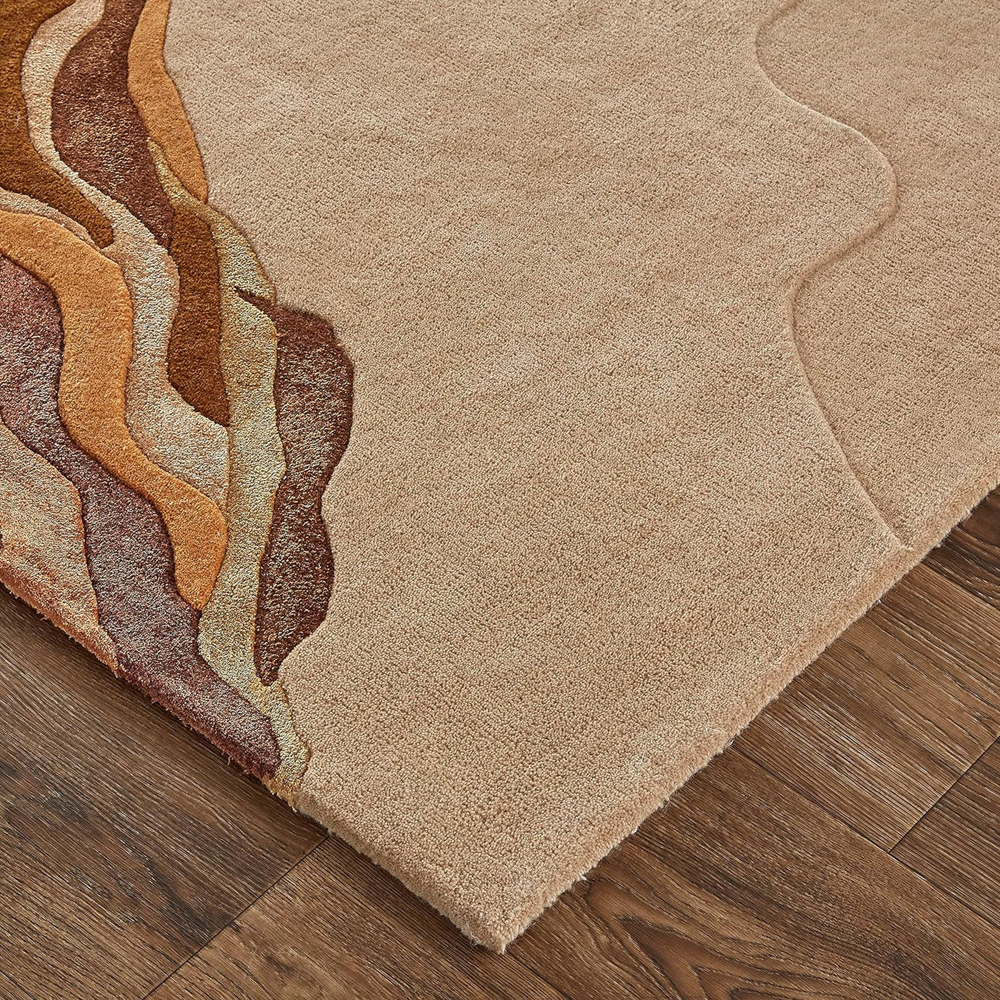 Serrano Modern Wool Rug, Orange/Beige, 8' x 10' Area Rug - $690
