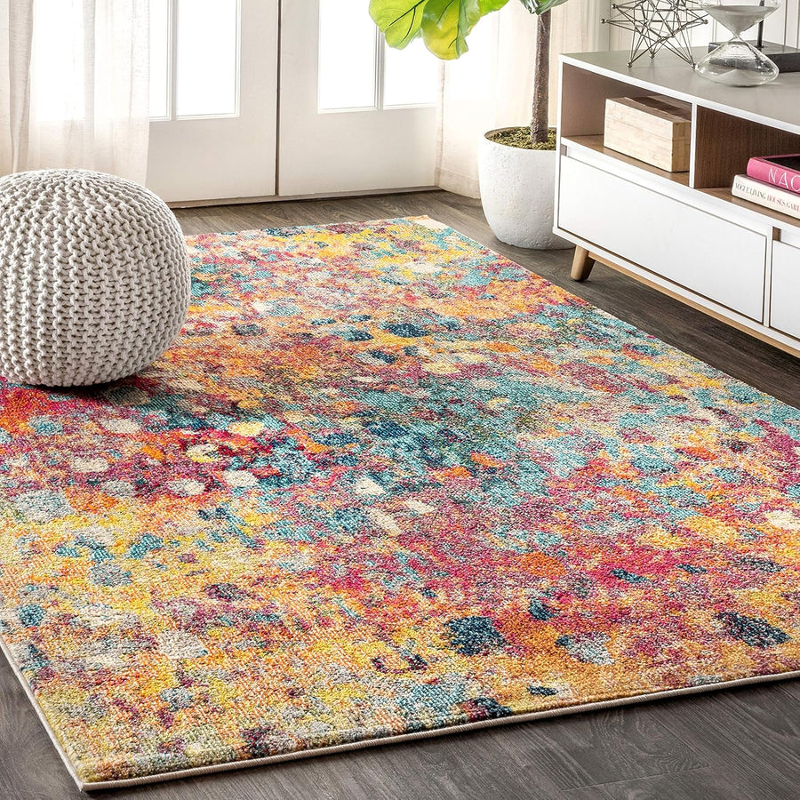 JONATHAN Y CTP108A-8 POP Modern Abstract Multi/Yellow 8 ft. x 10 ft. Area-Rug - $80