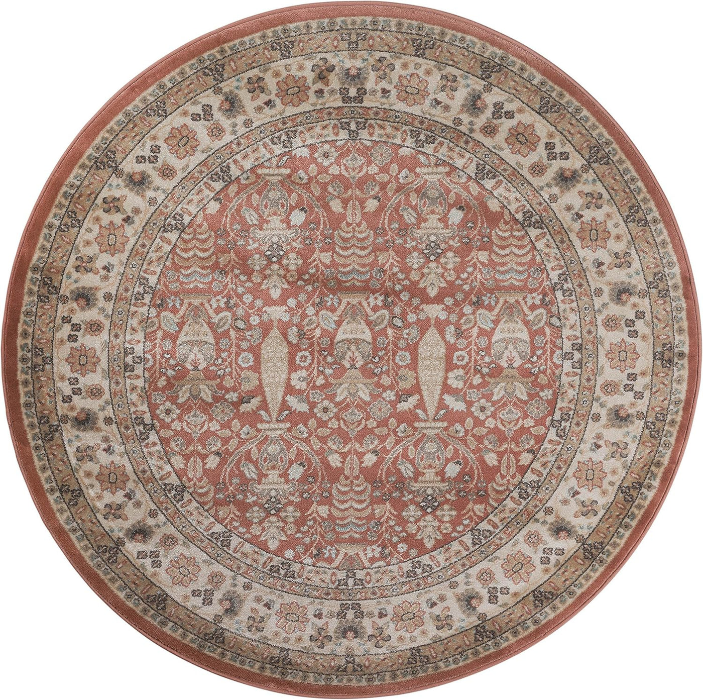 3810 Garda Area Rug, 5'3 Round, Terracotta - $80